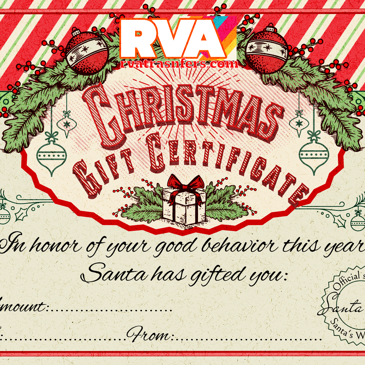 RVA Transfers Gift Card